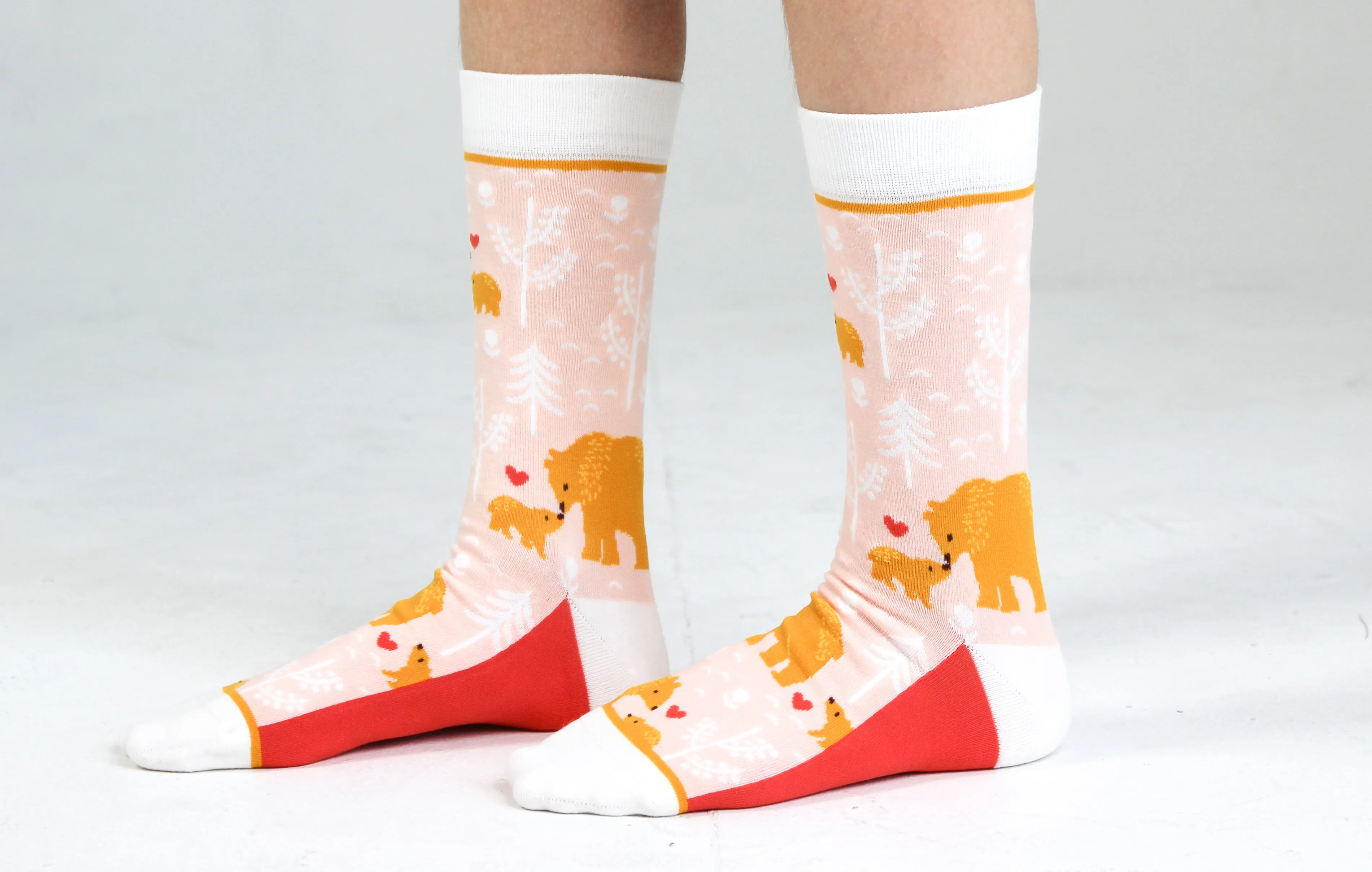 Kids' Cotton Crew Socks, Bear Cub