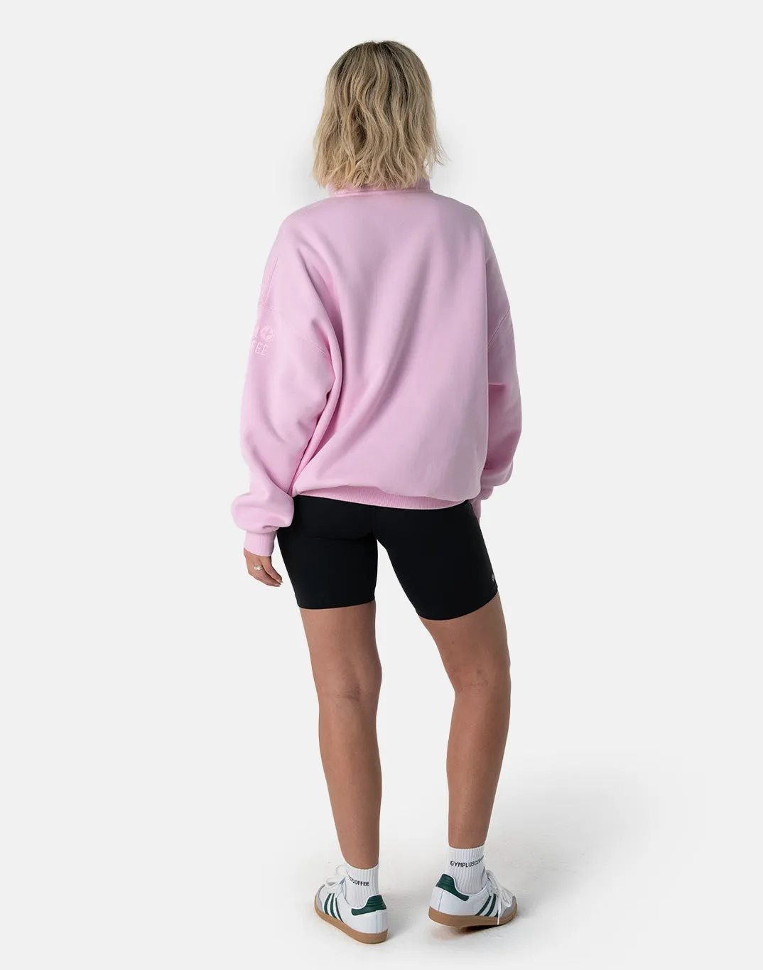 Kin Snap Collar Sweatshirt in Baby Pink