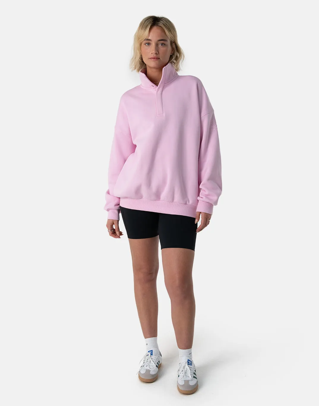 Kin Snap Collar Sweatshirt in Baby Pink