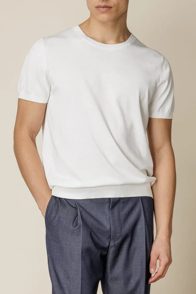 Knitted T-Shirt - Off White Cotton