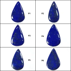 LAPIS LAZULI Gemstone Cabochon : Natural Untreated Blue Lapis Pear Shape 1pcs