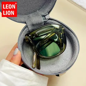 LeonLion Fold Vintage Sunglasses Women Luxury Brand Eyewear for Women/Men Fashion Glasses Women 2022 Gafas De Sol Hombre UV400