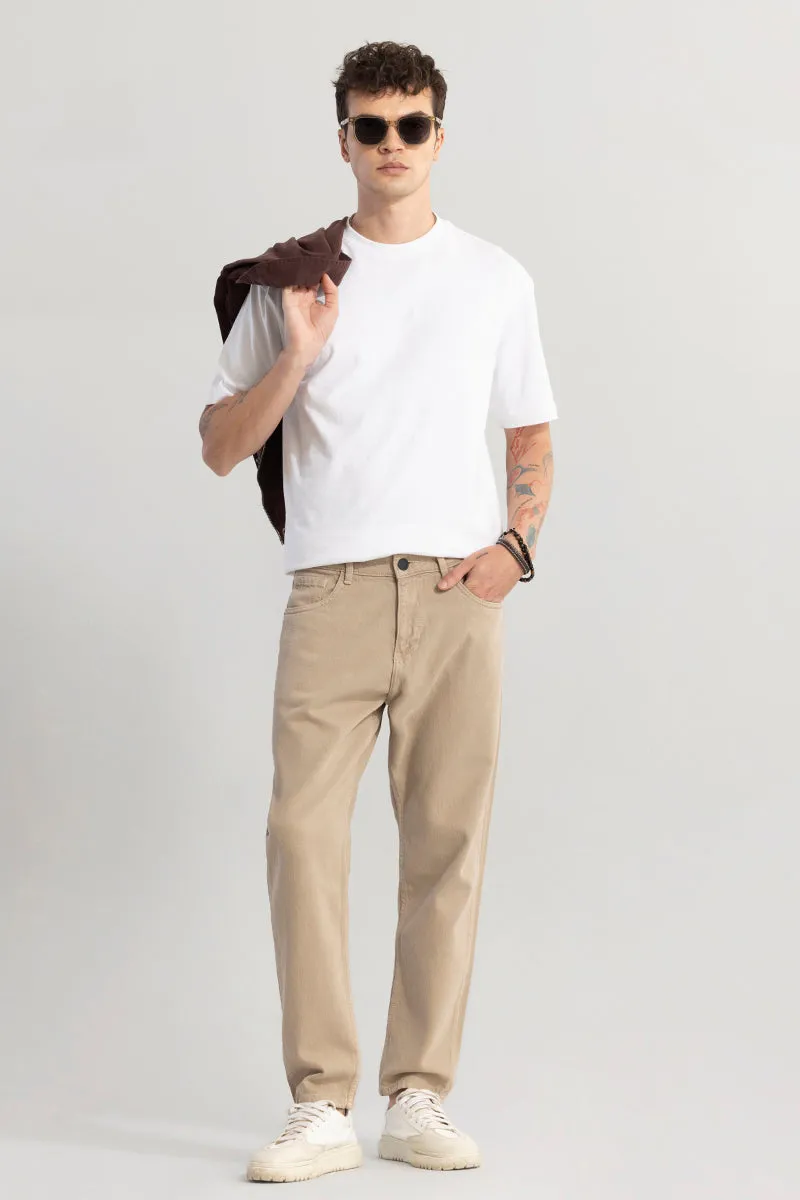 Lester Beige Baggy Fit Jeans