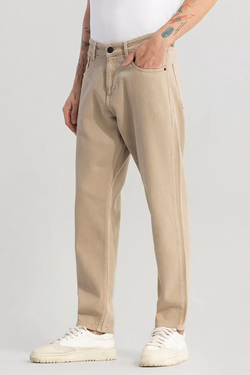 Lester Beige Baggy Fit Jeans