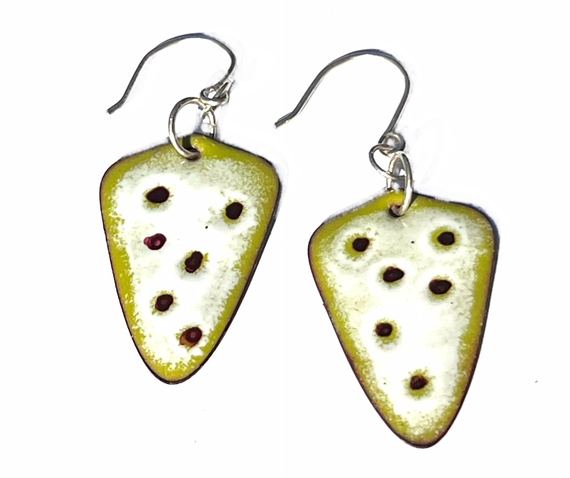 Lime Green Polka Dot Earrings