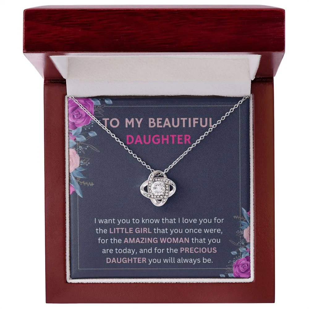 Little Girl that You Once Were To Daughter Gift From Mom or Dad Love Knot Necklace