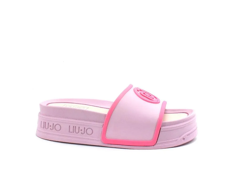 LIU JO Cecy 08 Ciabatta Slipper TPU Platform Rosa Lilla Pink SA2287EX131