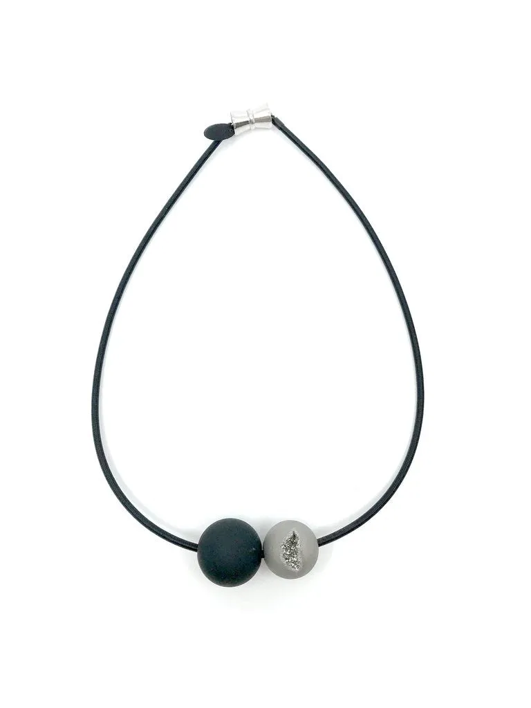 Lorraine Sayer, Geode and Rubber Ball Necklace