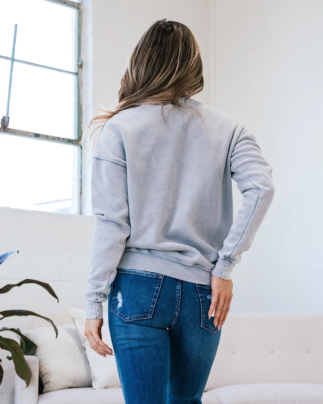 Love Mineral Wash Gray Sweatshirt FINAL SALE