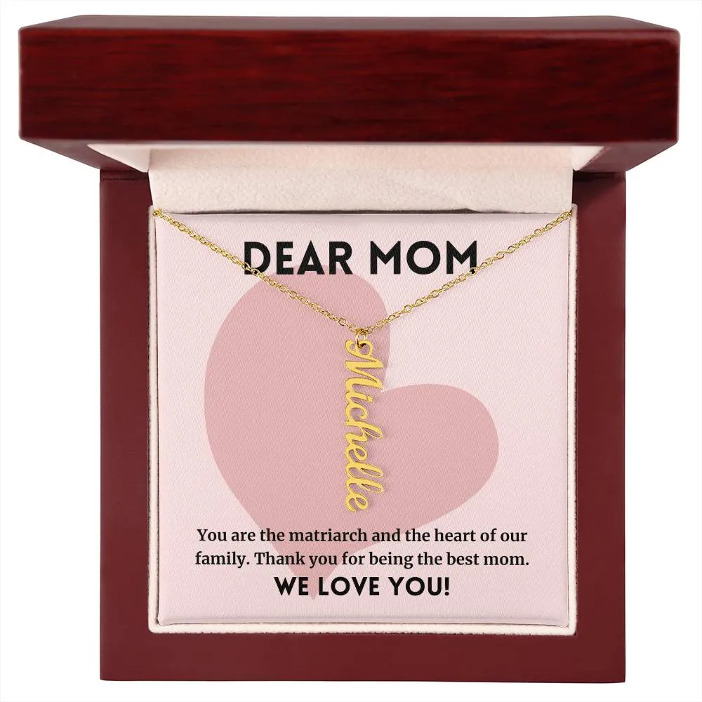 Matriarch And Heart Of Our Family, To Mom Gift, Custom Multi Children Name Necklace