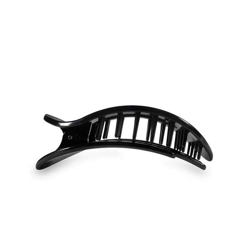 Medium Jet Black Flat Oval Hair Clip