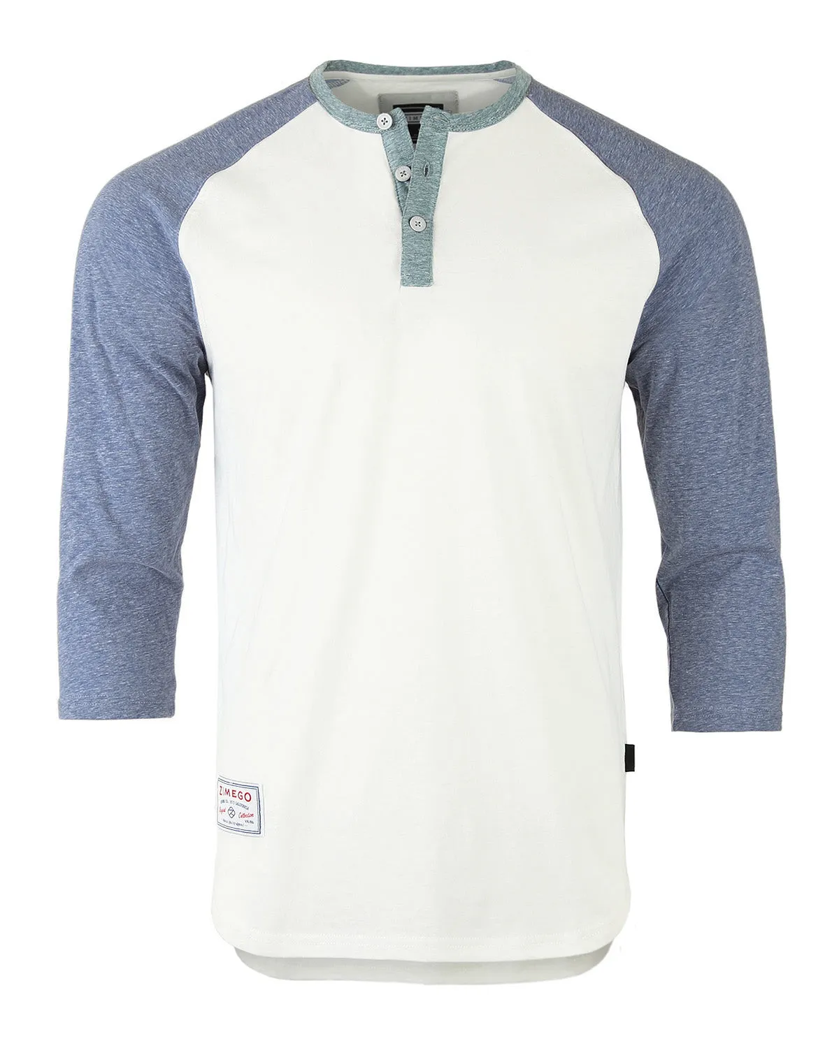 Men's 3/4 Sleeve Baseball Retro Raglan Henley Shirt