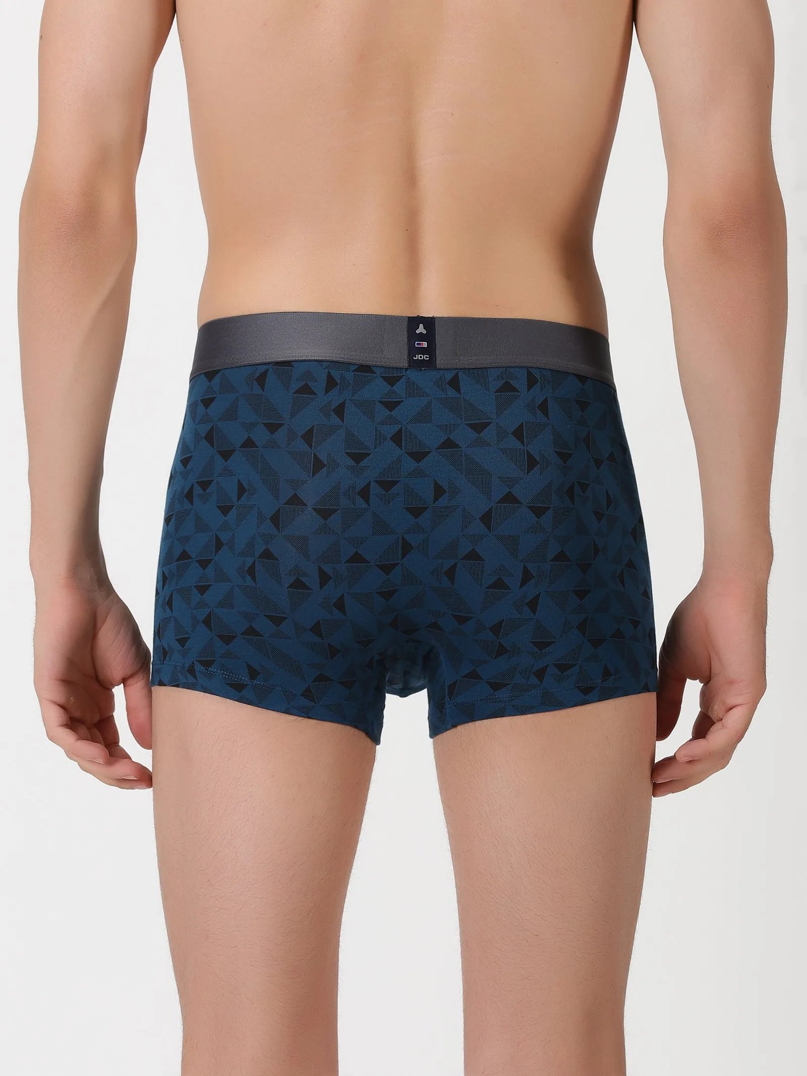 MEN'S BLUE TRIANGLE PRINT REGULAR FIT TRUNK