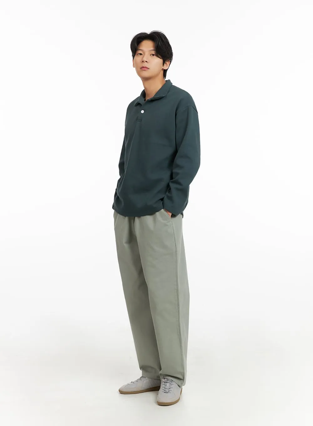 Men's Wide Leg Cotton Pants IA402