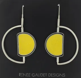 Moonwalk Oyster Earrings SILVER   CONCRETE yellow