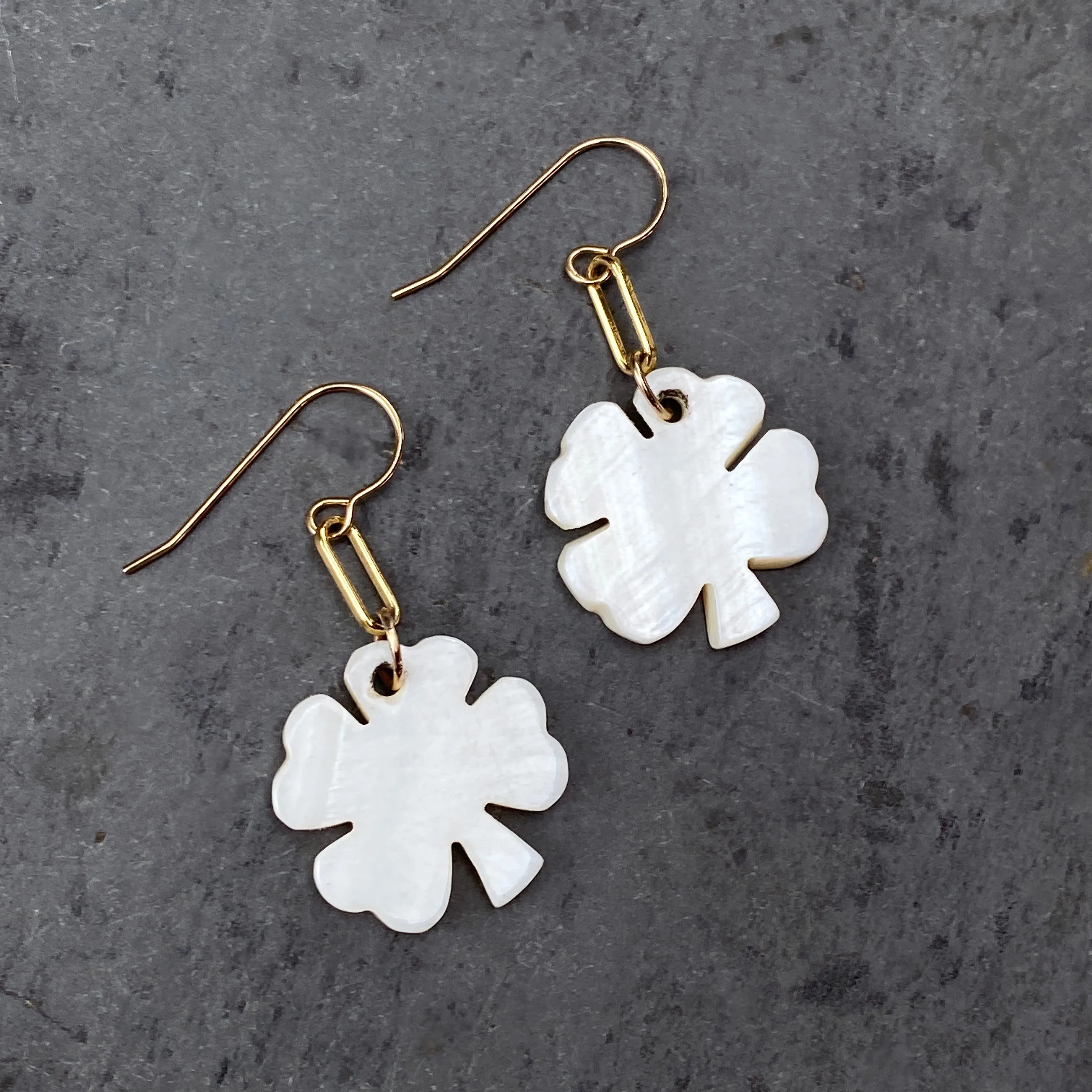 Mother of Pearl Clover Earrings