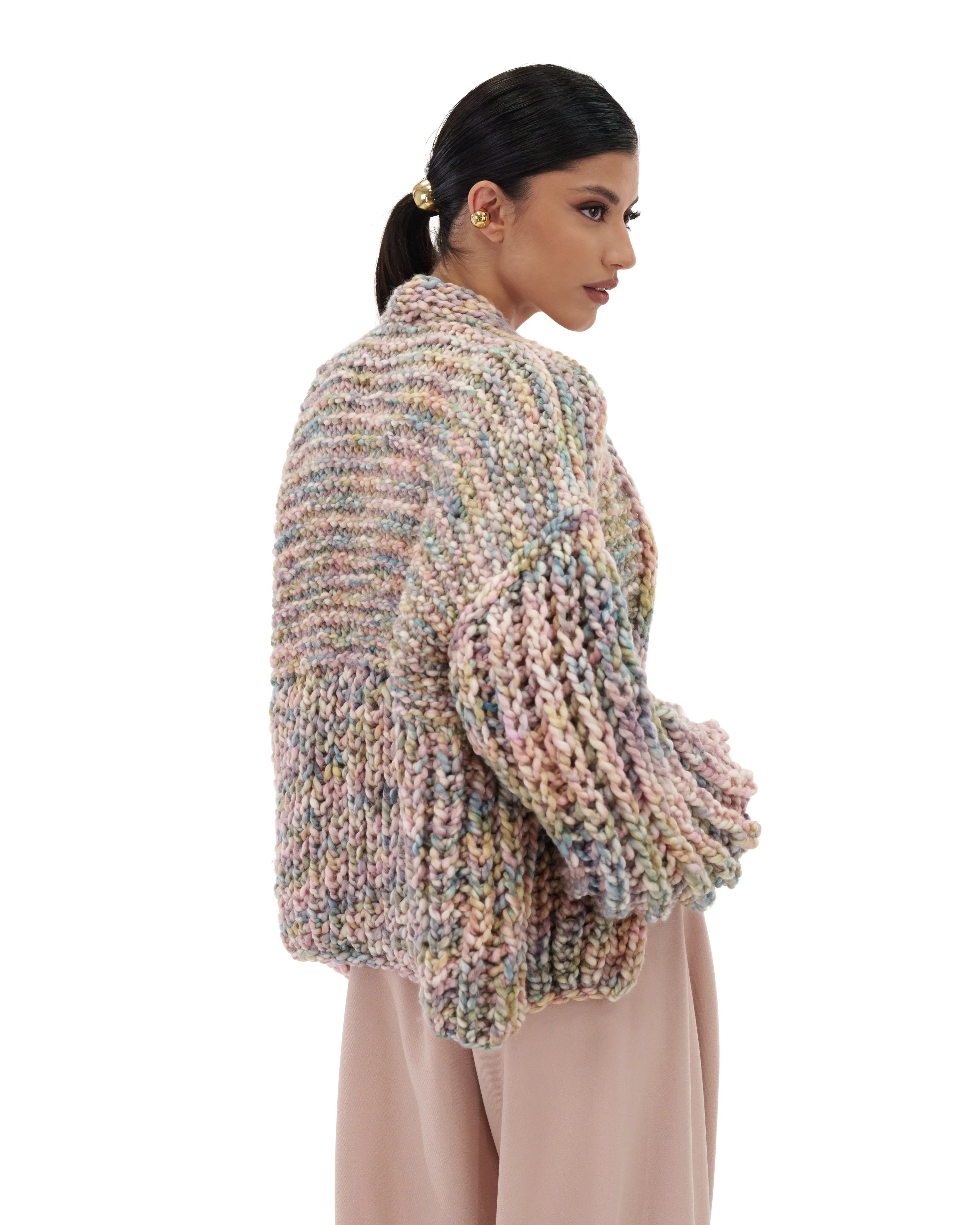 Multicolor Balloon Cardigan