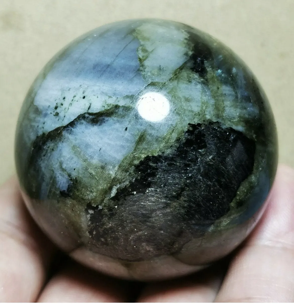 Natural Rainbow Labradorite  Healing Crystal Ball