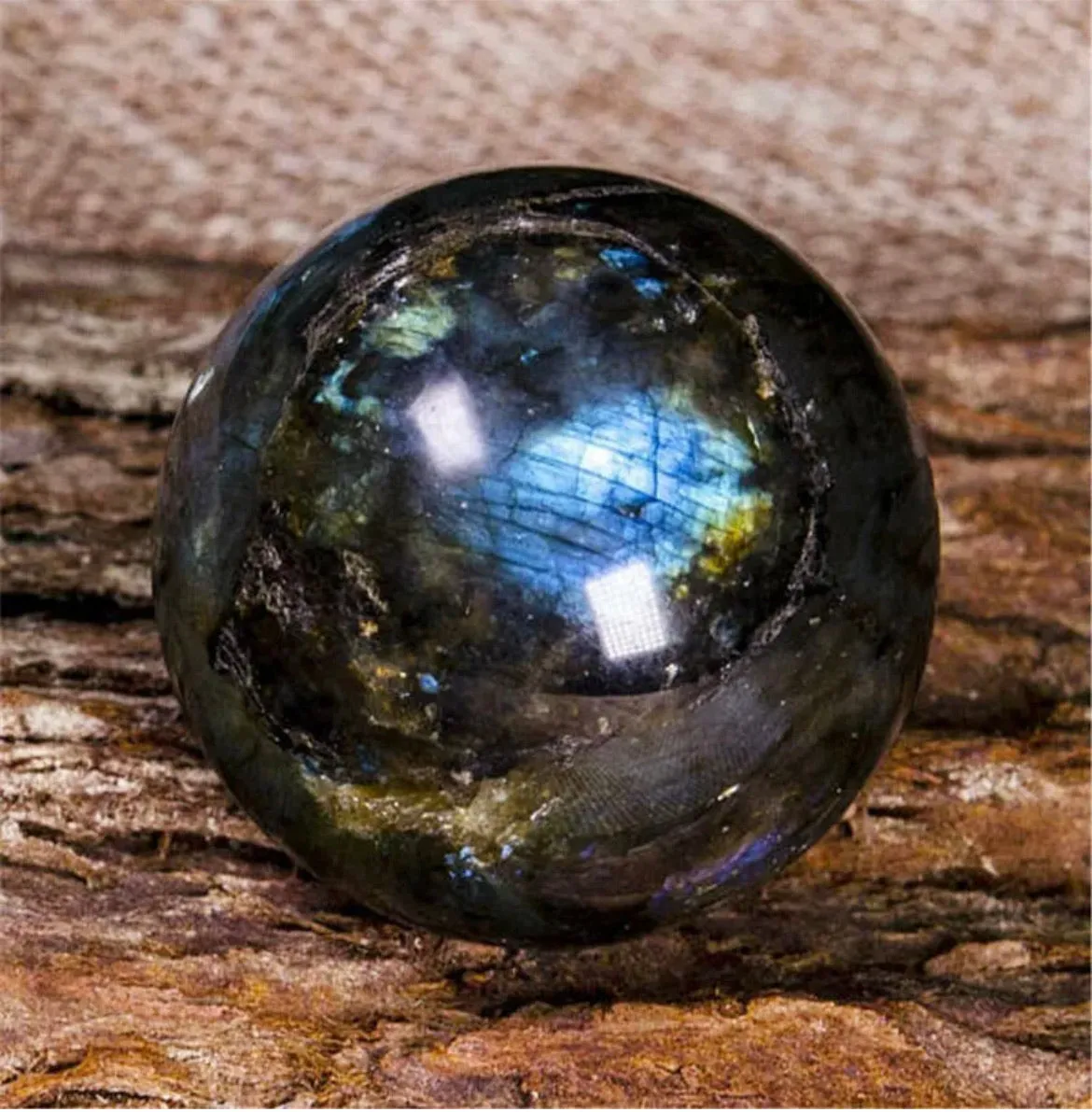 Natural Rainbow Labradorite  Healing Crystal Ball