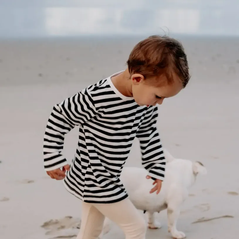 navy french stripe tee