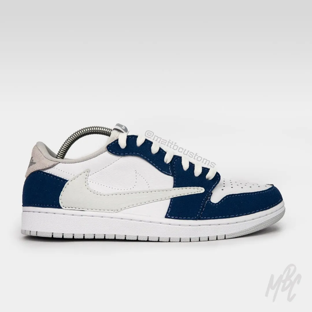 Navy Reverse Swoosh - Jordan 1 Low Custom