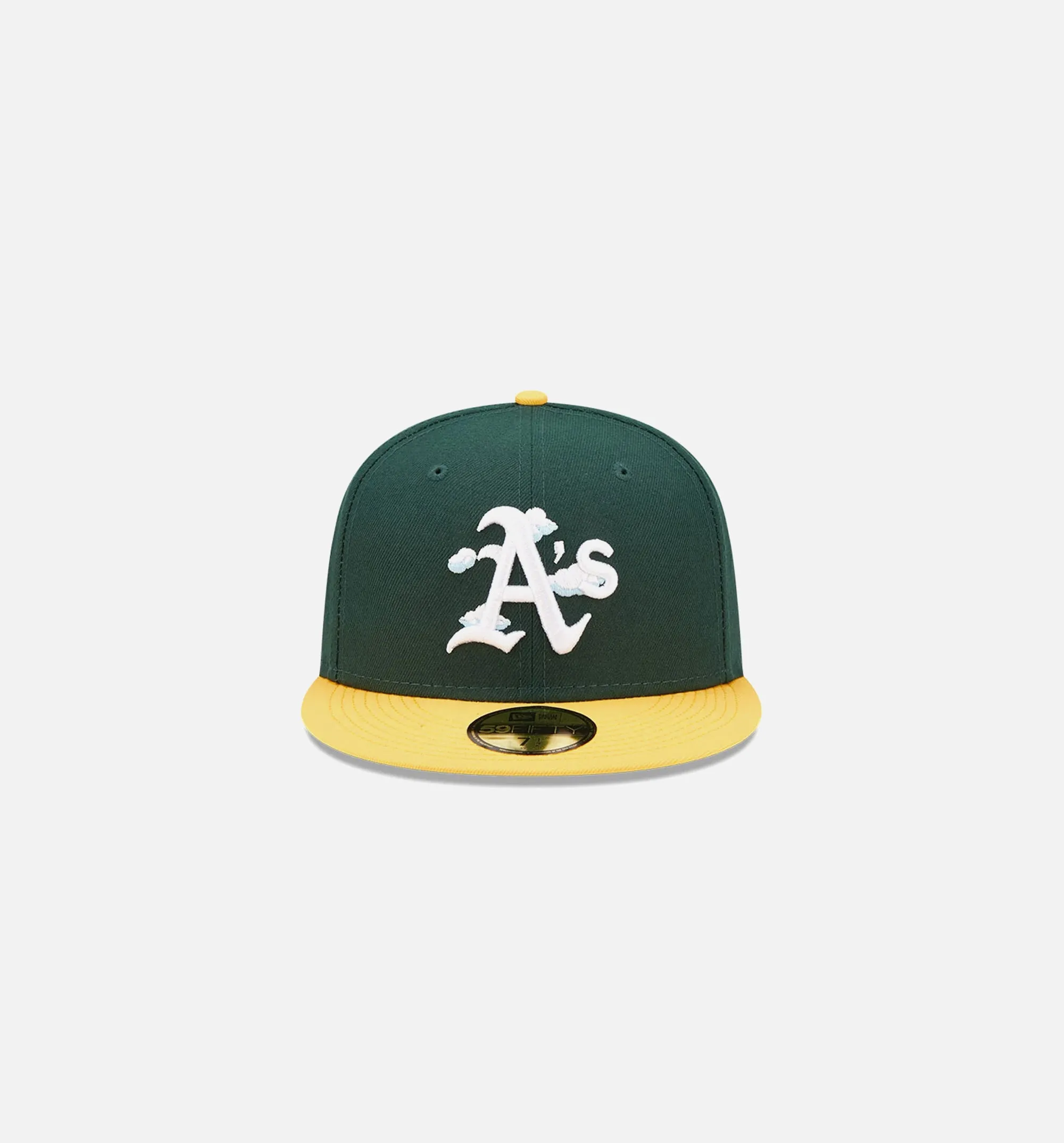 Oakland Athletics Comic Cloud 59FIFTY Fitted Cap Mens Hat - Green/Yellow