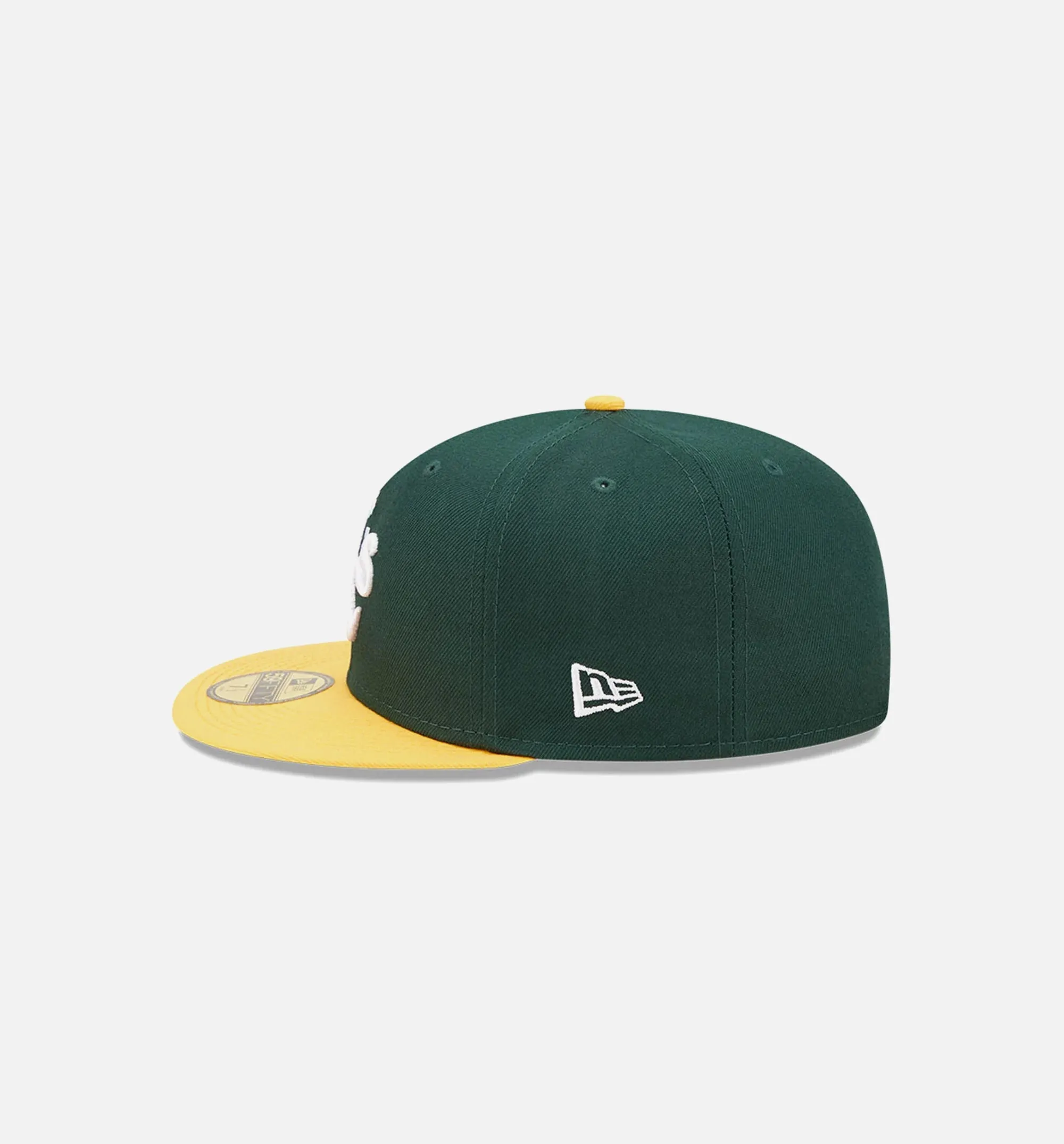 Oakland Athletics Comic Cloud 59FIFTY Fitted Cap Mens Hat - Green/Yellow