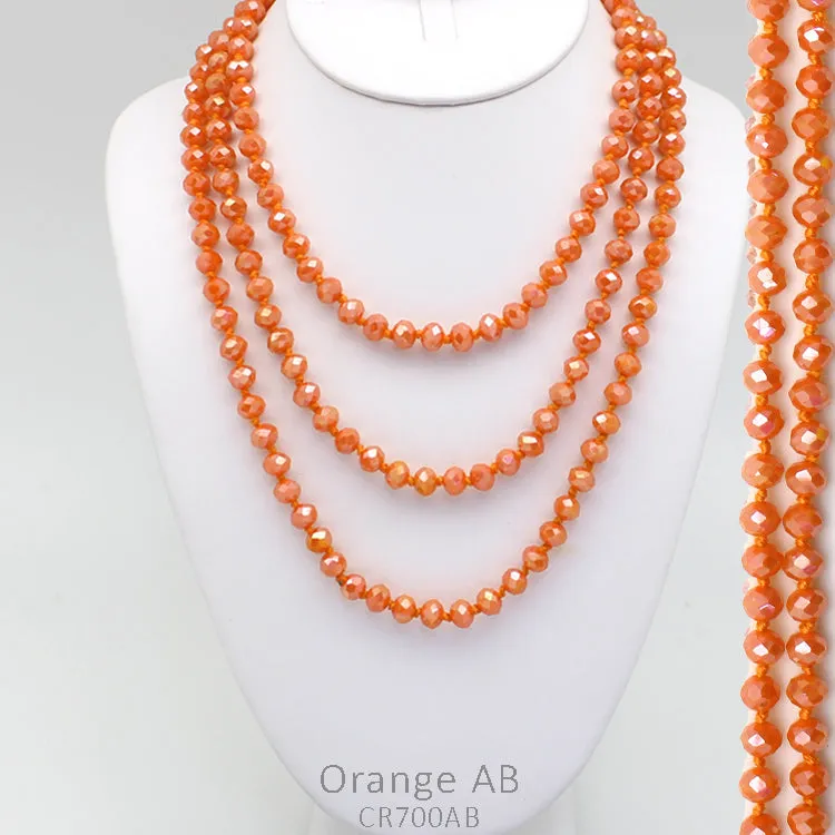 *Orange Crystal Strand Layering 60" Necklace*