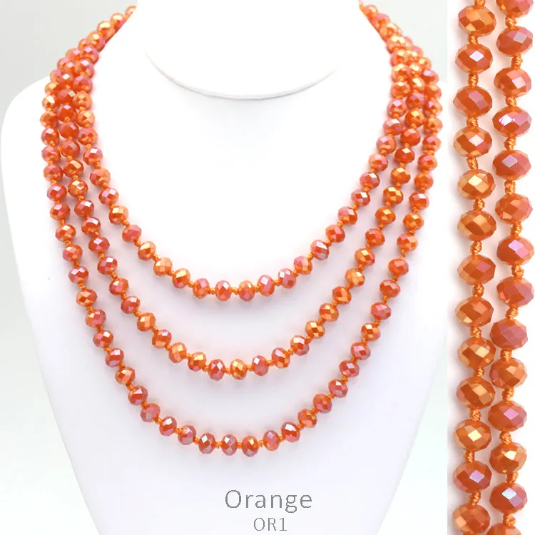 *Orange Crystal Strand Layering 60" Necklace*