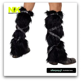 Pair of Black Faux Fur Leg Warmers