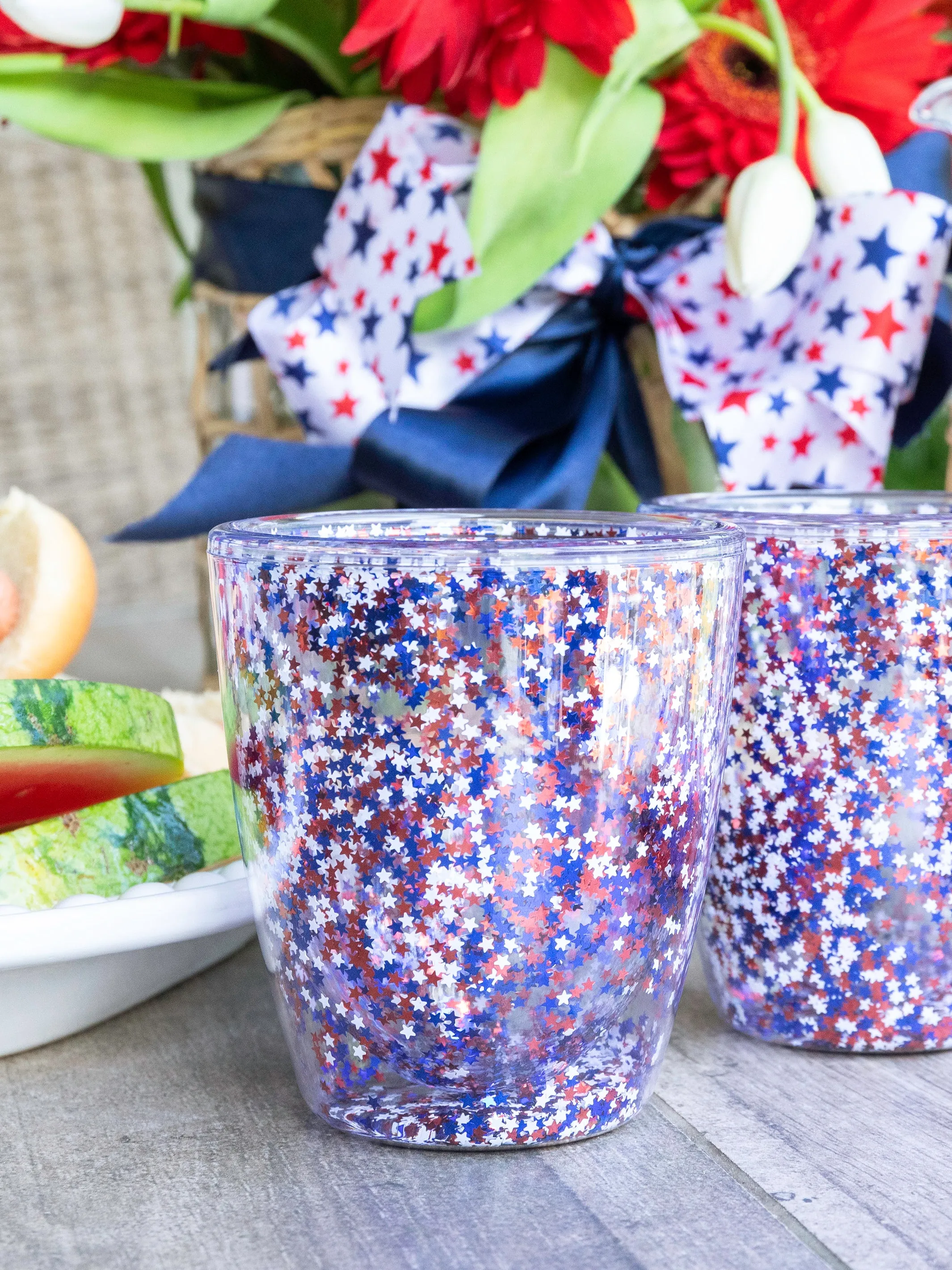 Patriotic Stars Acrylic Stemless Wine Tumbler | Set of 2