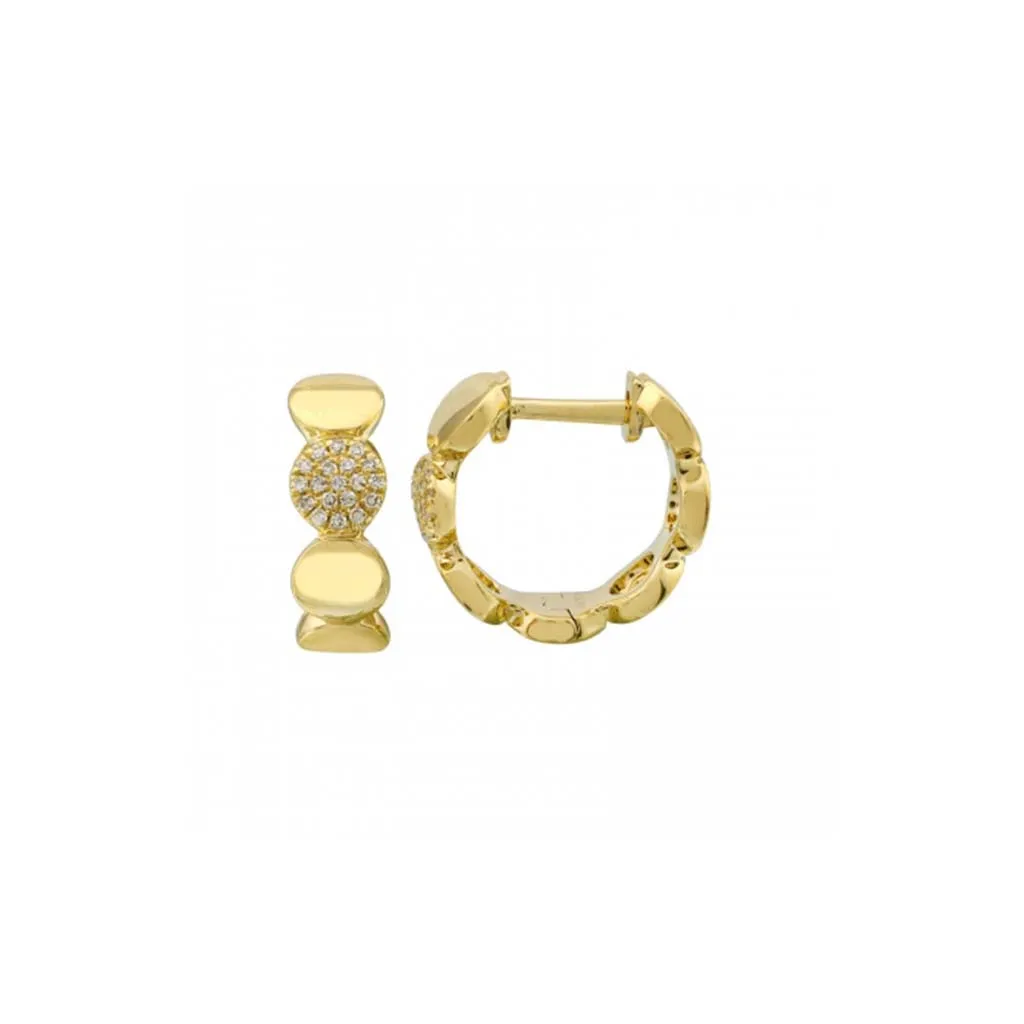 Pavé Diamond Circle Huggie Hoops