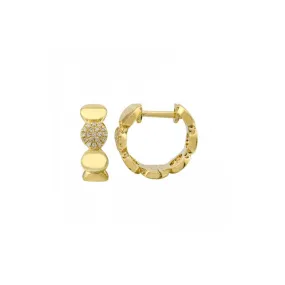 Pavé Diamond Circle Huggie Hoops