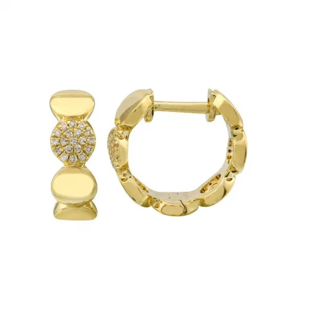 Pavé Diamond Circle Huggie Hoops