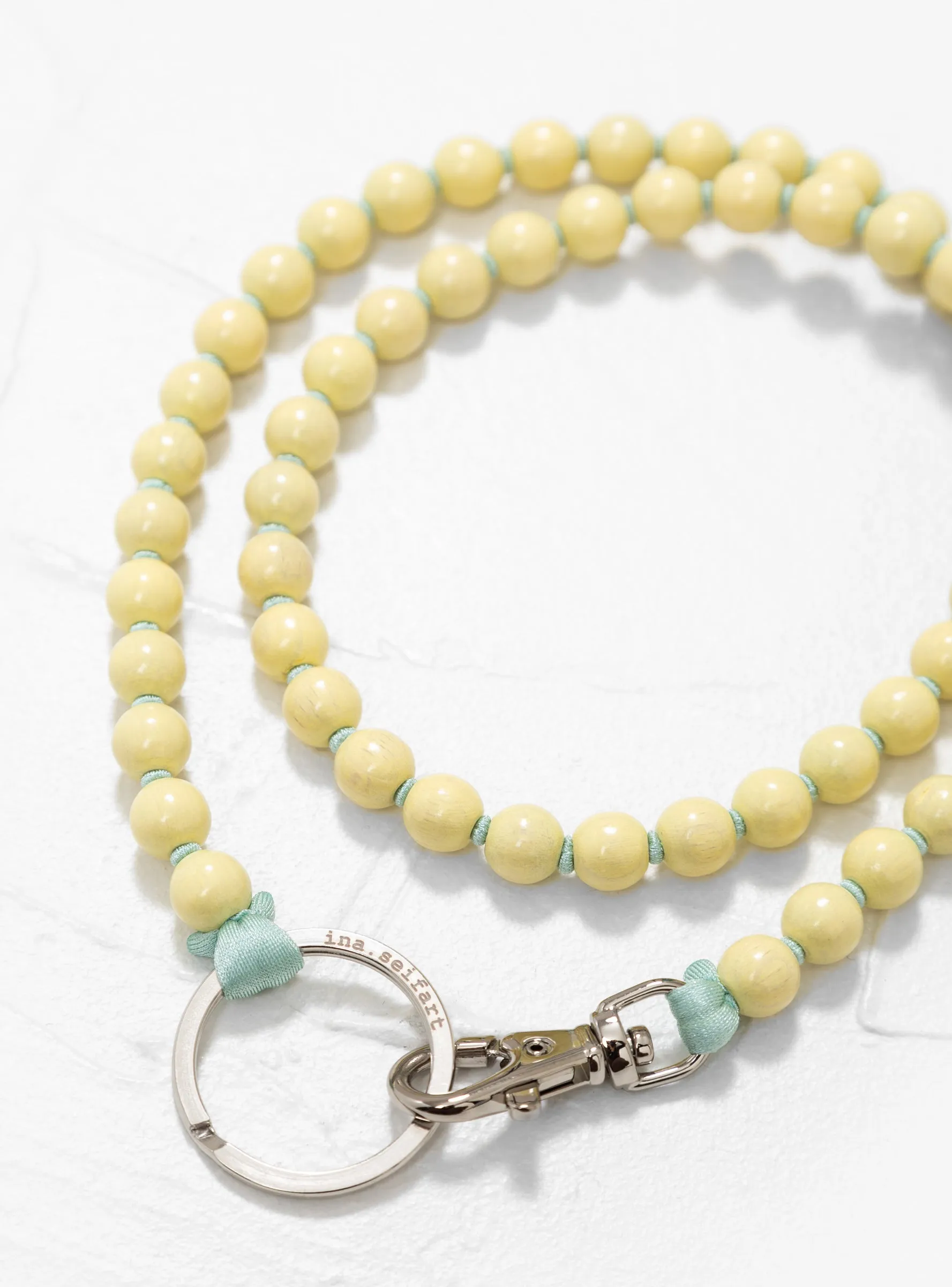 Pearl Long keyholder Yellow/Sage