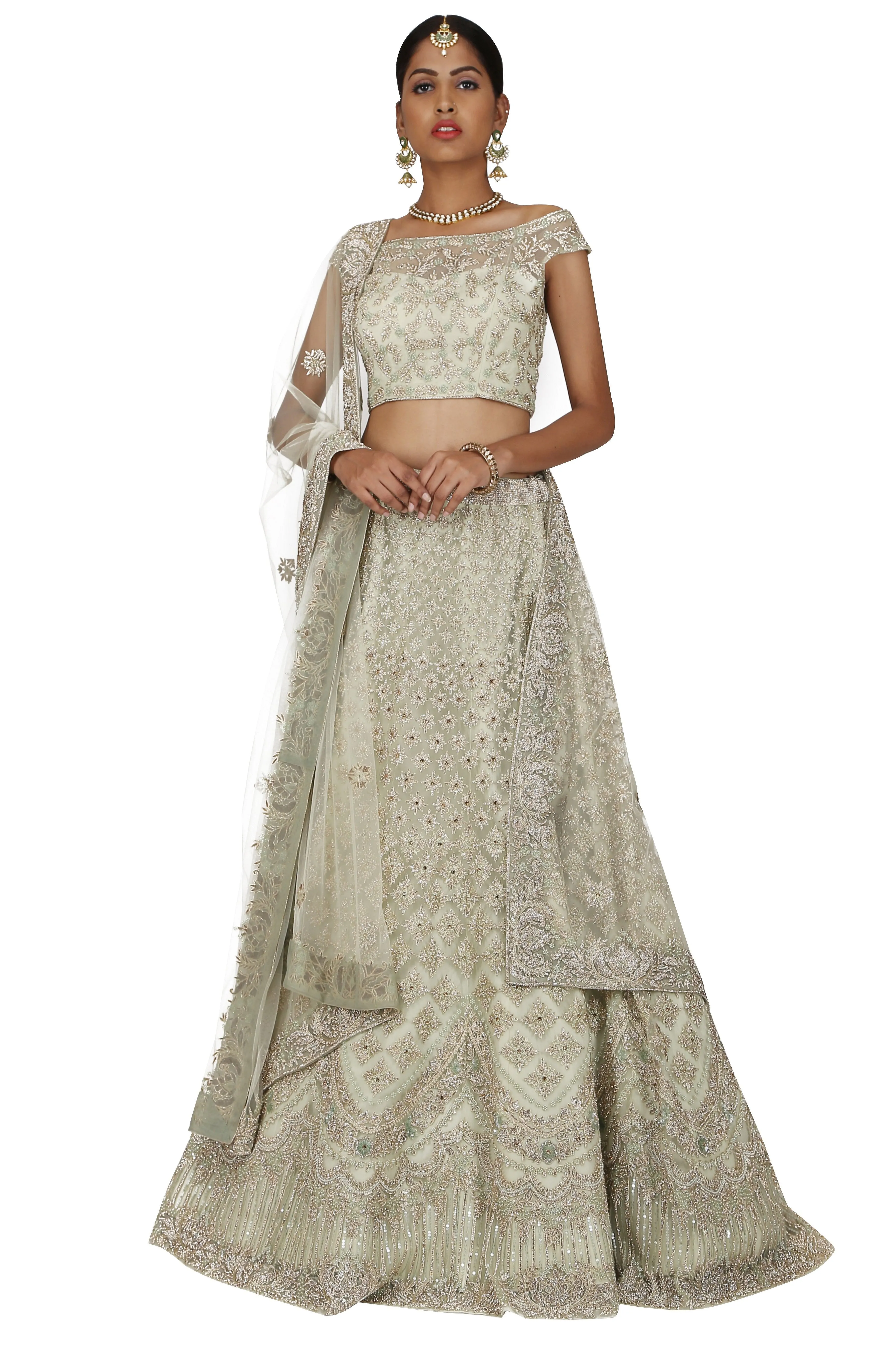 Pearl river grey lehenga set