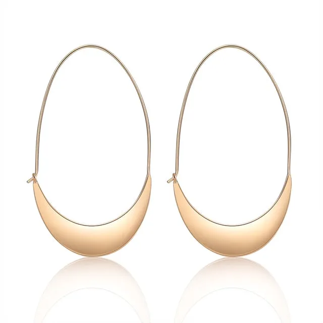 Personalized Geometric Style Engraved Name Hoop Earrings for Women