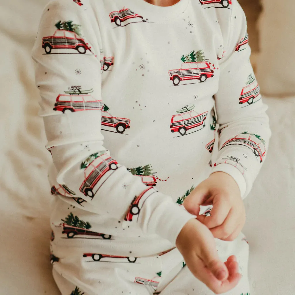 Petit Lem 2pc PJ Set w/Festive Print _Off-White 22HRS63424B