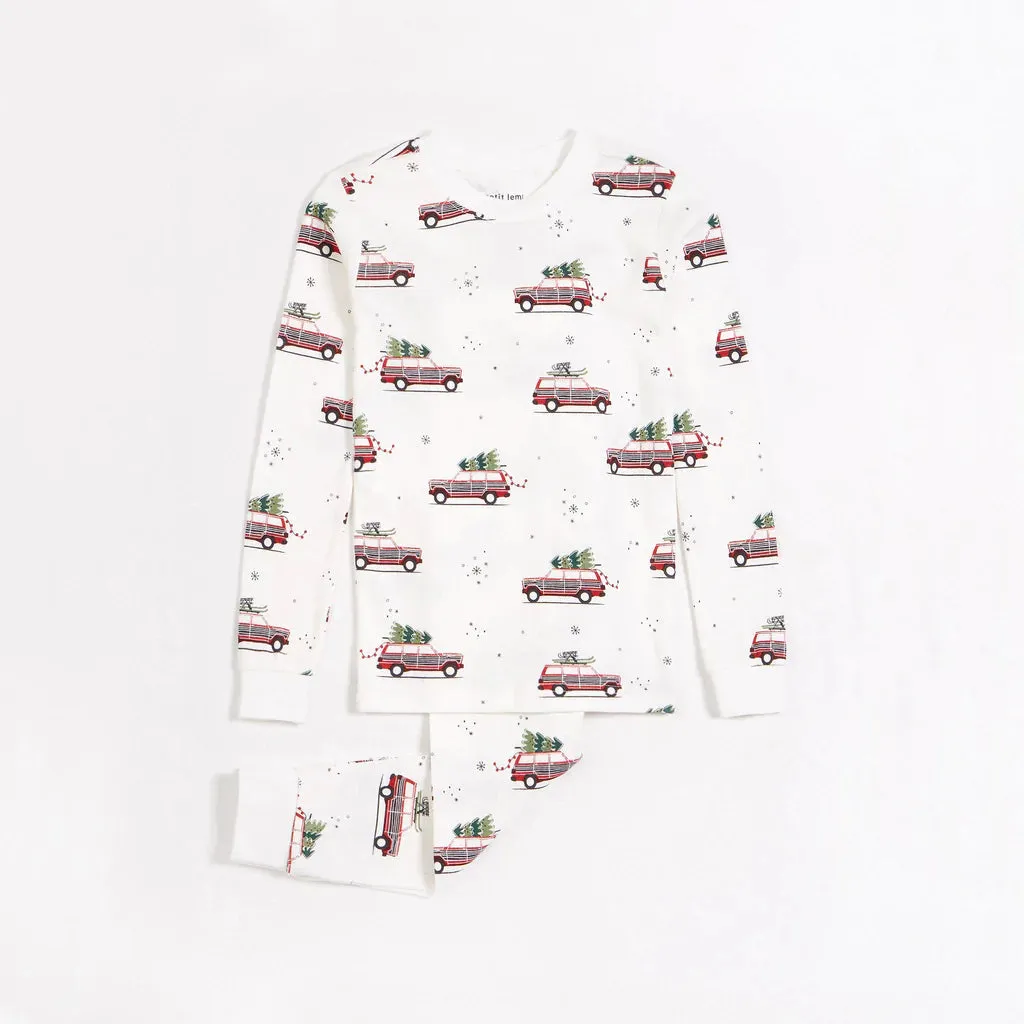 Petit Lem 2pc PJ Set w/Festive Print _Off-White 22HRS63424B