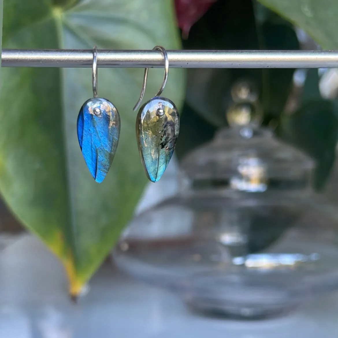 Petite point drop earrings