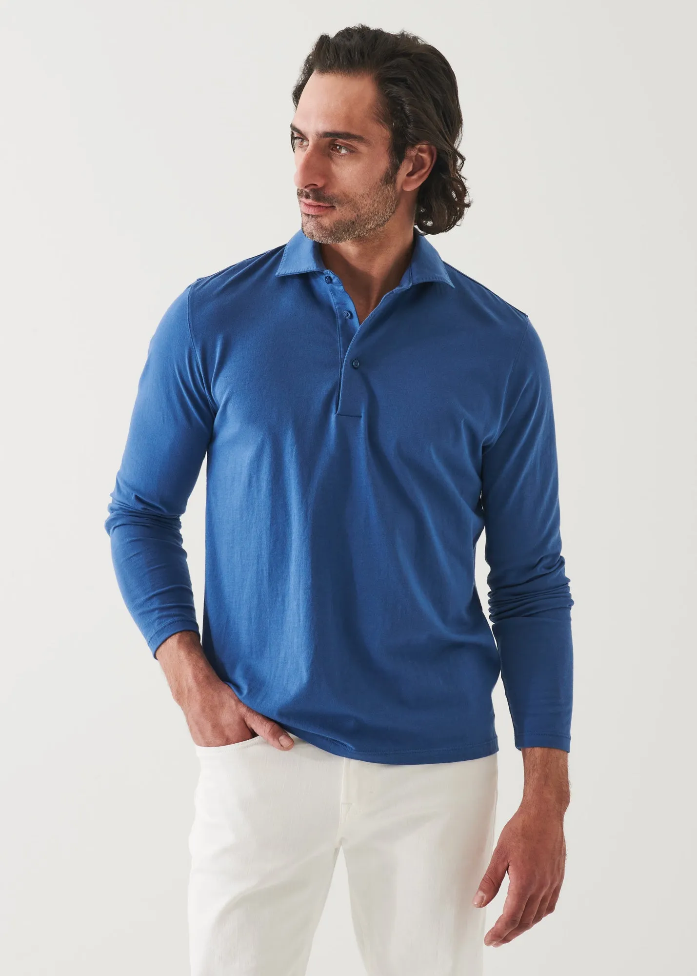 PIMA COTTON STRETCH LONG SLEEVE POLO