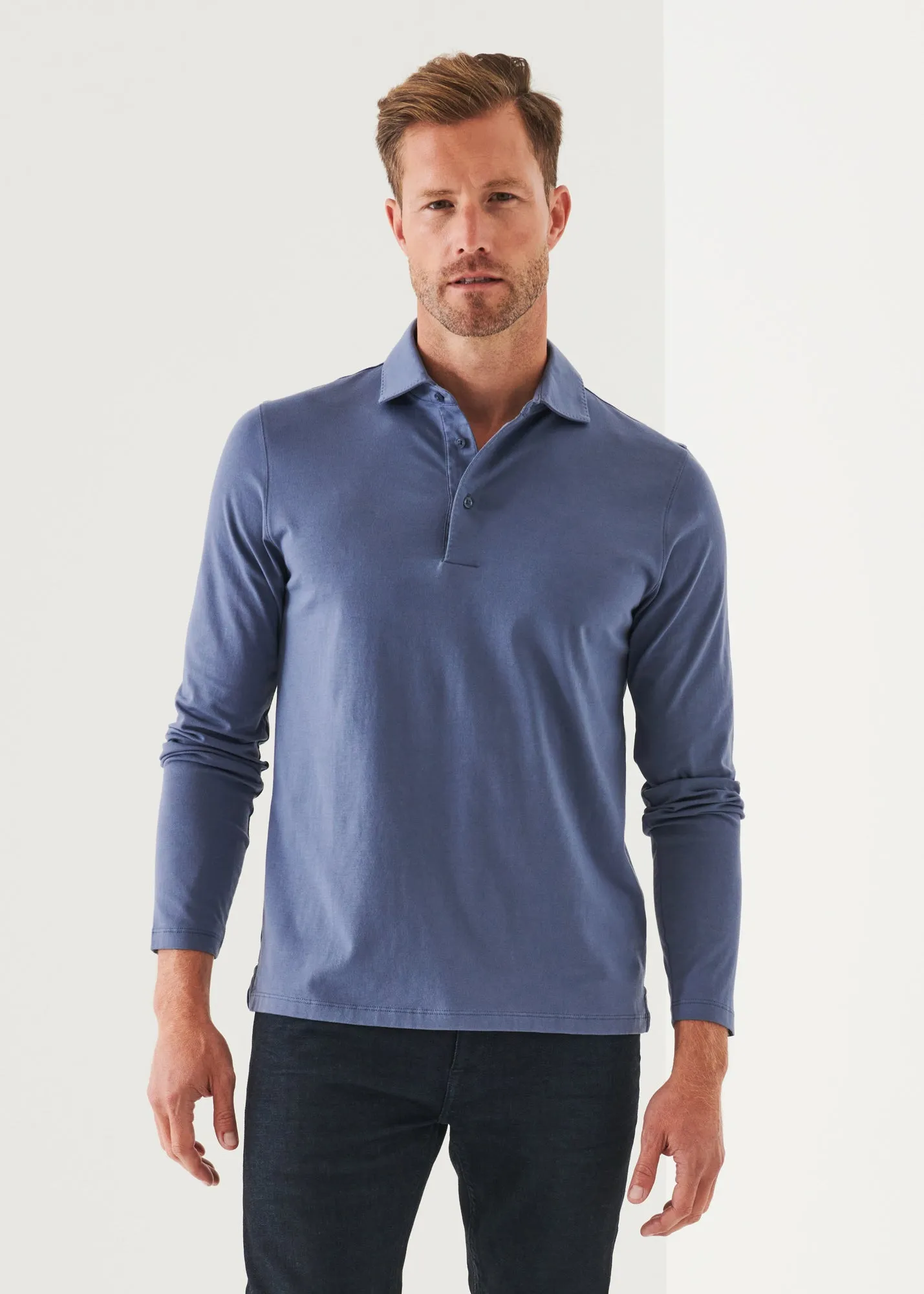 PIMA COTTON STRETCH LONG SLEEVE POLO