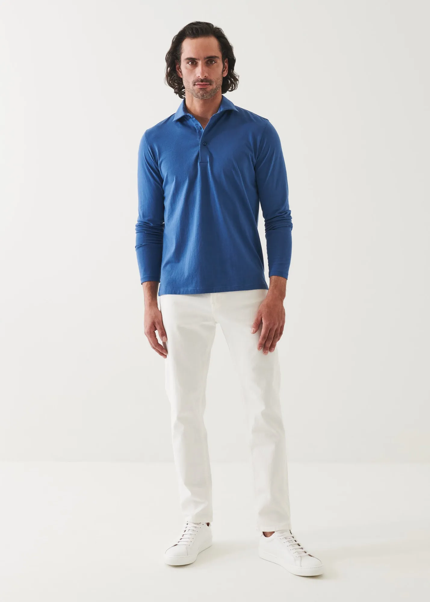 PIMA COTTON STRETCH LONG SLEEVE POLO