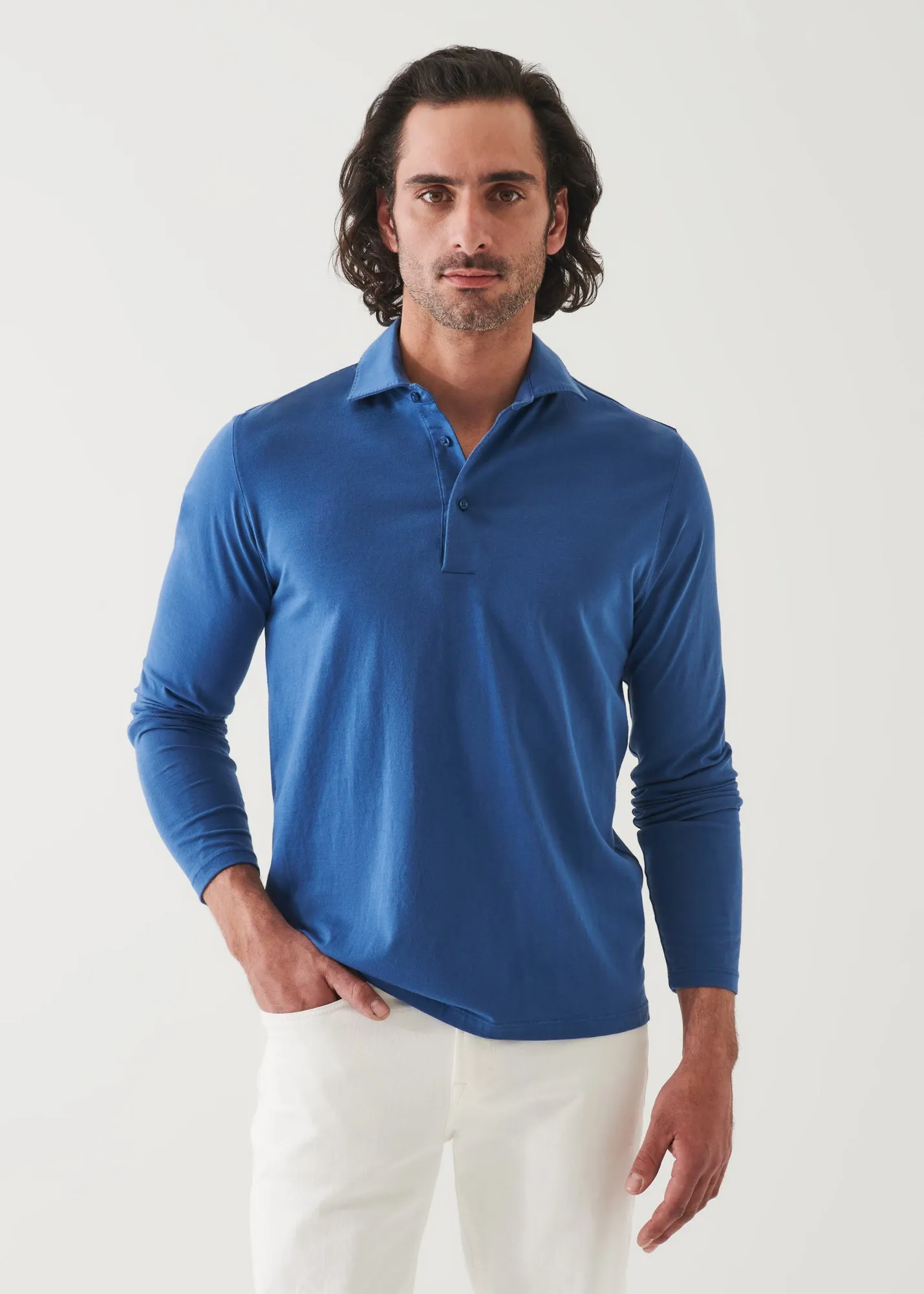 PIMA COTTON STRETCH LONG SLEEVE POLO