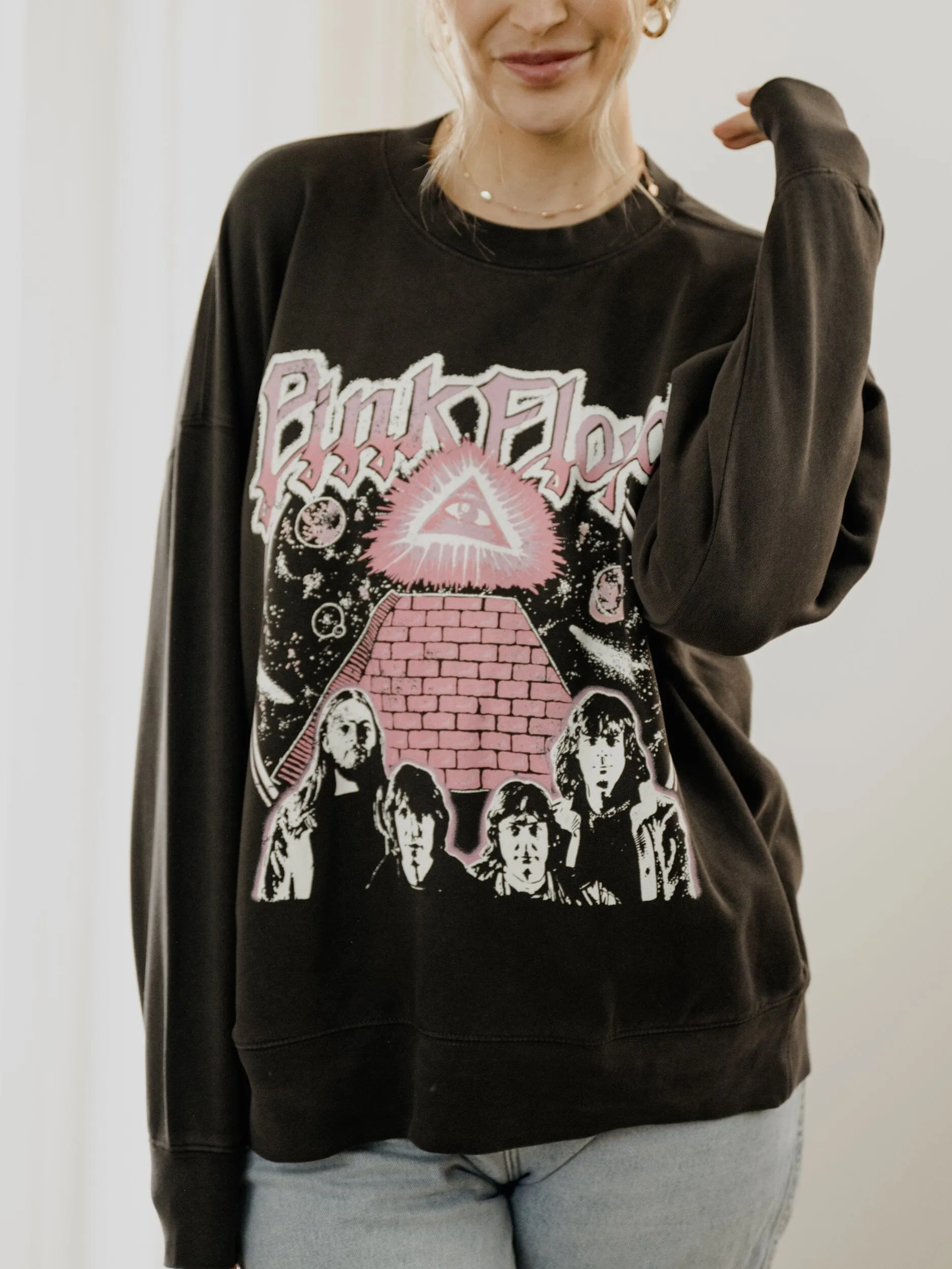 Pink Floyd Seeing Eye Smoke Hi-Dive Oversized Crew Sweatshirt