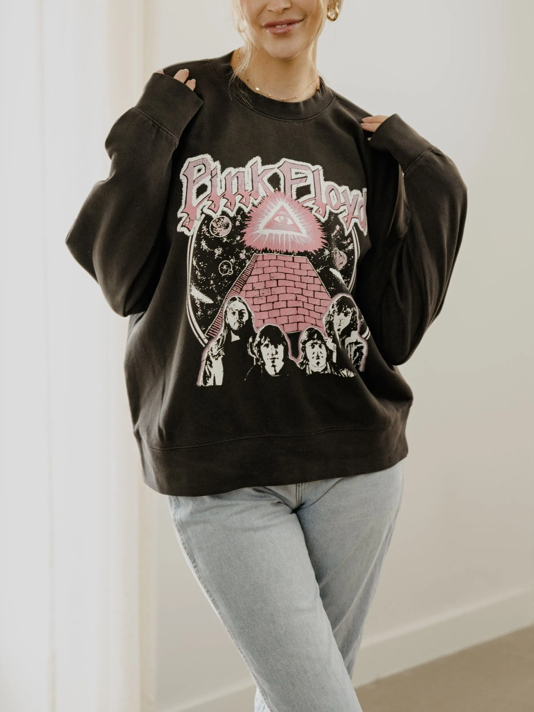 Pink Floyd Seeing Eye Smoke Hi-Dive Oversized Crew Sweatshirt