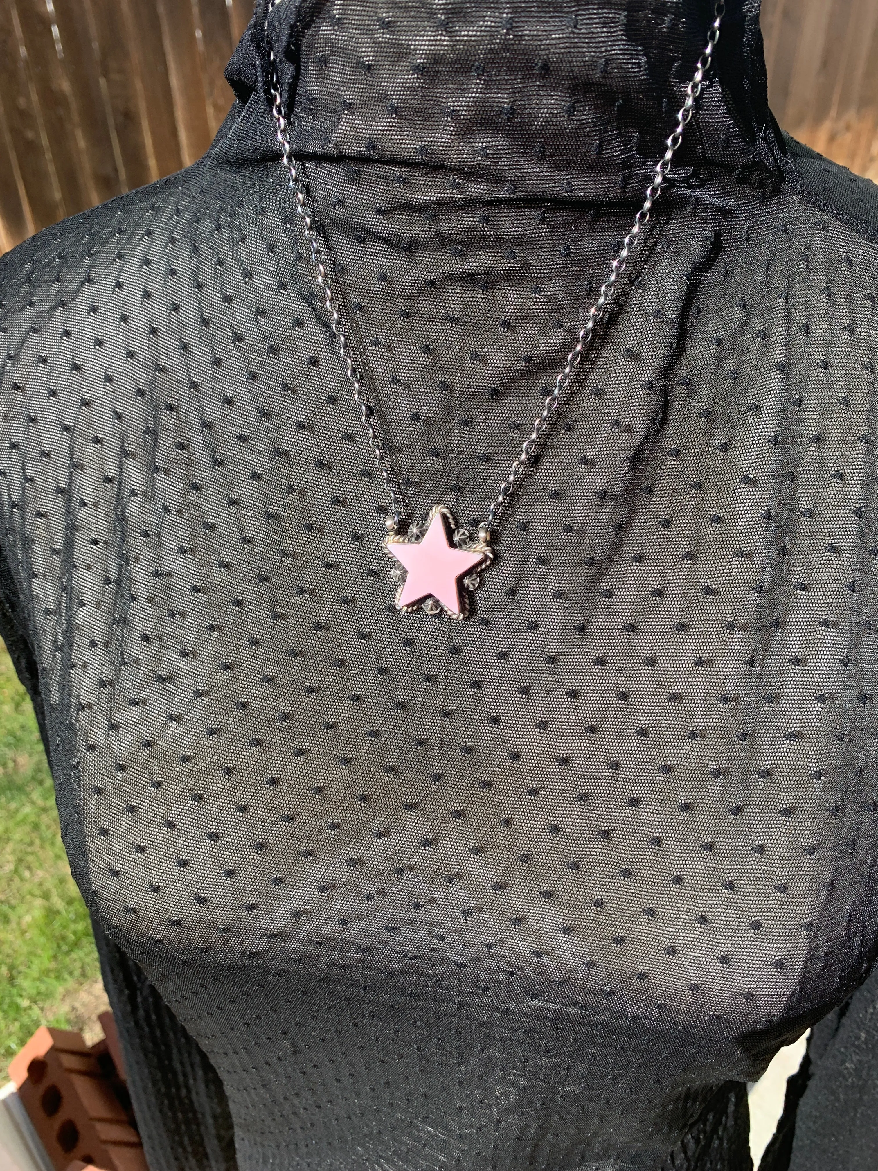 Pink "Cotton Candy" Star Necklace- 3