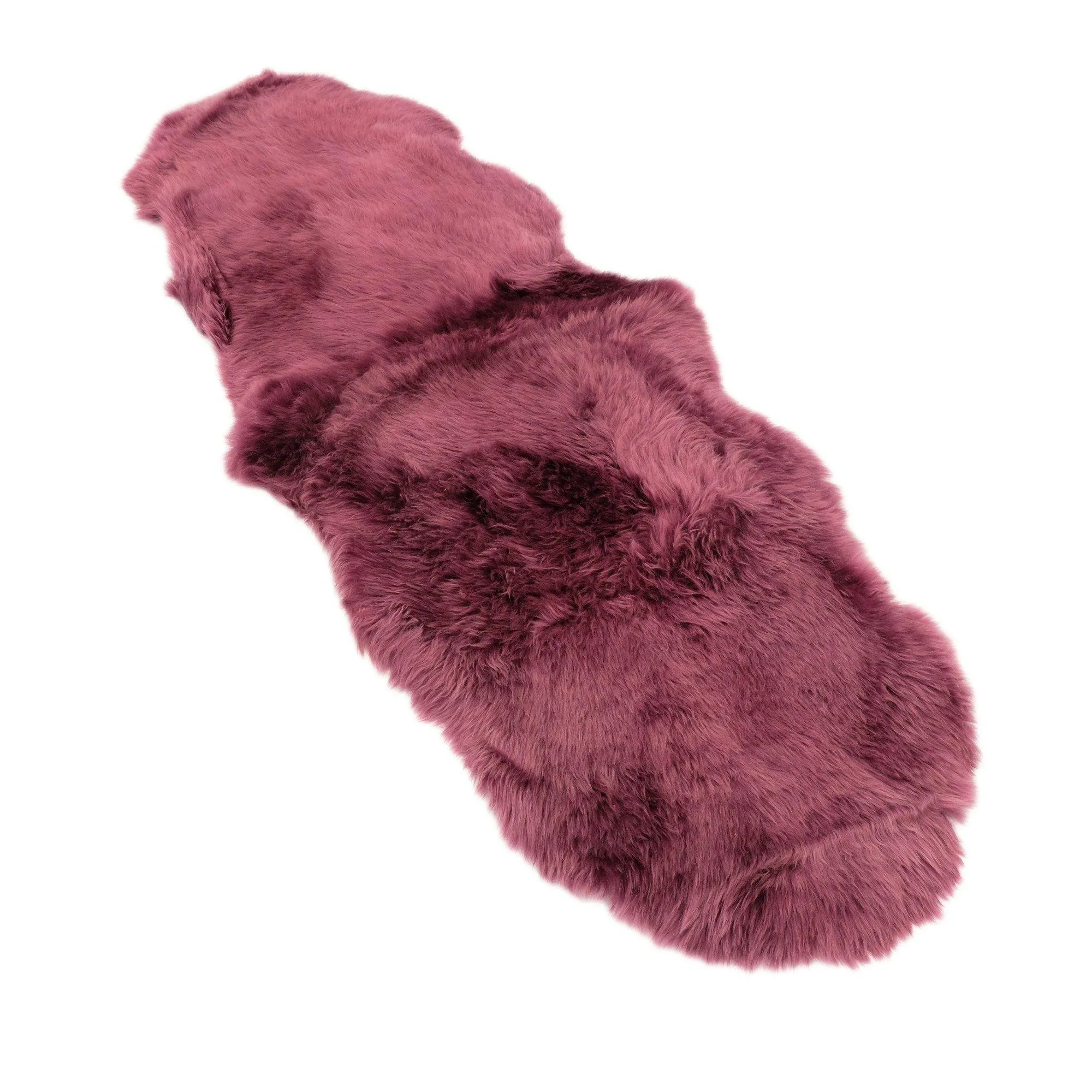 Plum - Super Double Length (210-220x65cm) - Long Wool Sheepskin Rug - Australian Merino Sheepskin