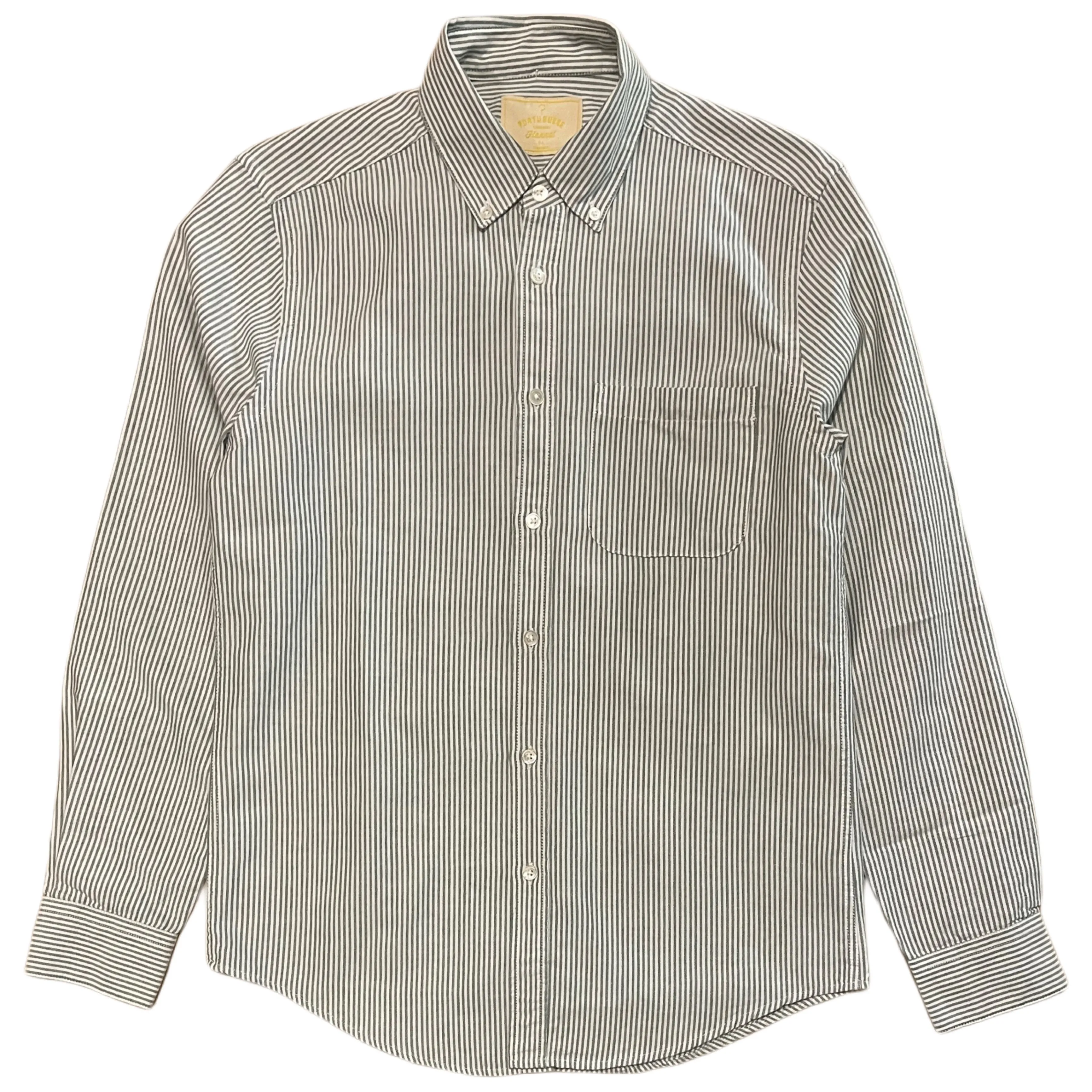 PORTUGUESE FLANNEL Belavista Oxford Stripe Green Shirt