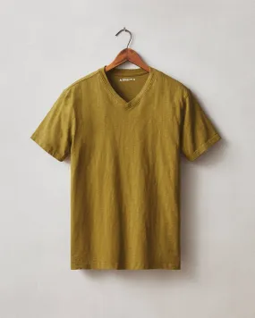 Premium Slub V-Neck Tee - Fir Green